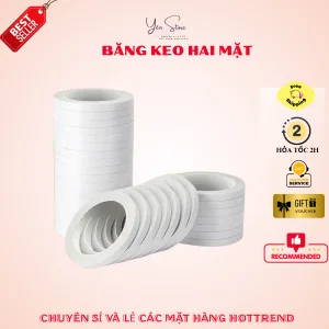 Băng Keo 2 Mặt Siêu Dính 1.2cm x 7m, Dán Thủ Công, Handmade, Trang Trí, Decor, Văn Phòng - YÊN STORE